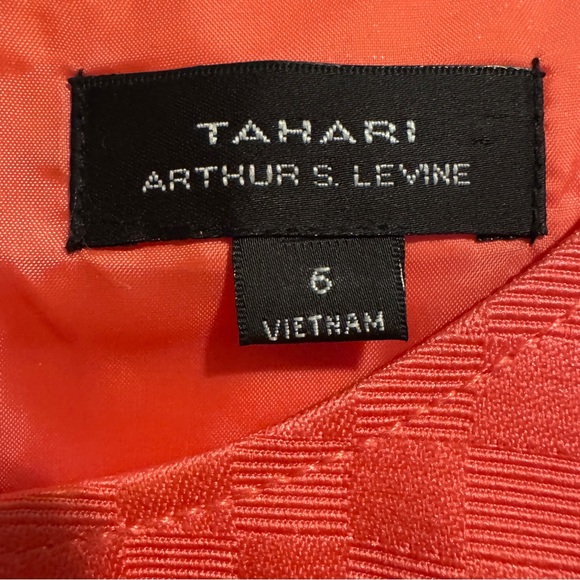 Tahari Coral Checkered Midi Dress - Picture 3 of 5